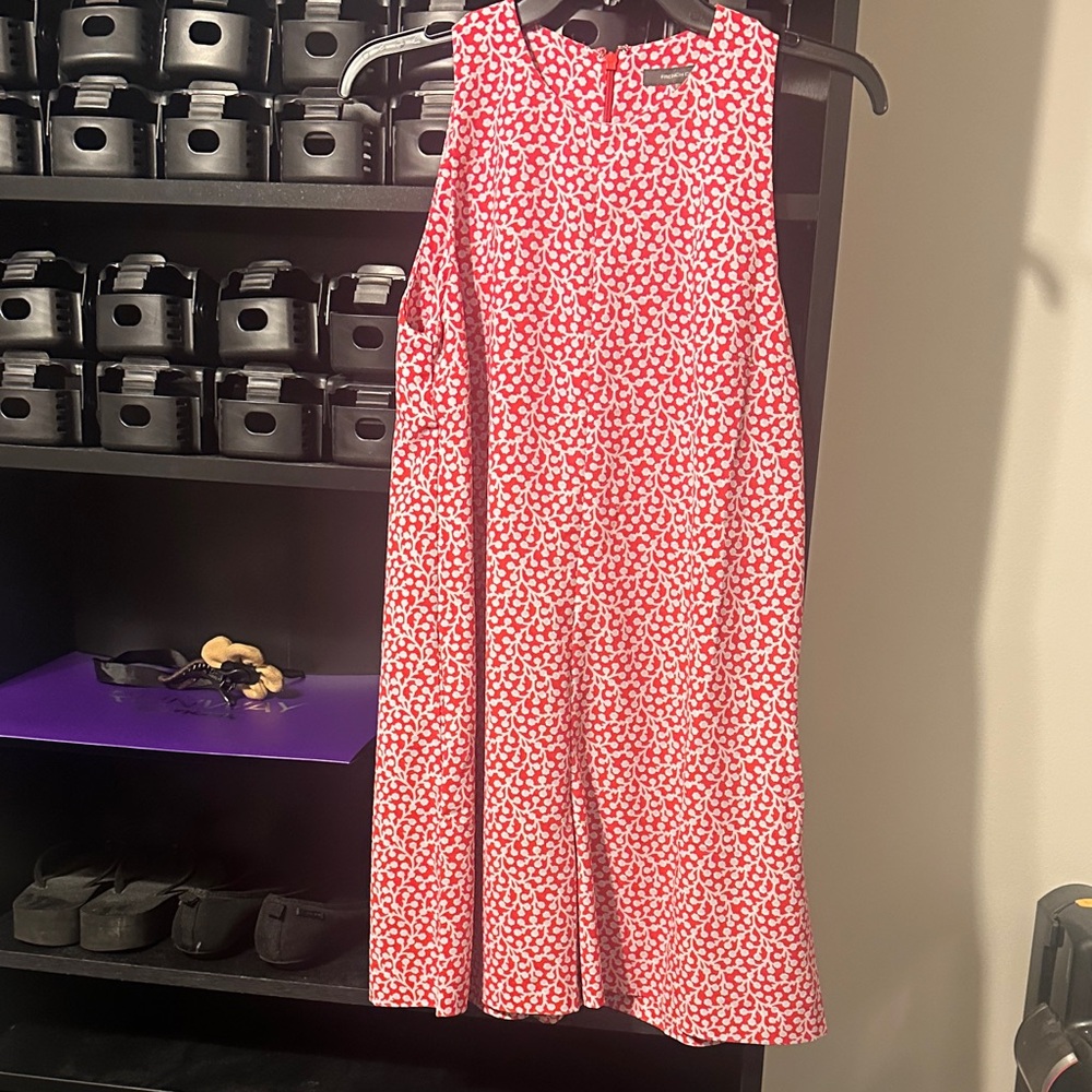 French Connection Pink and White Midi Jumpsuit
